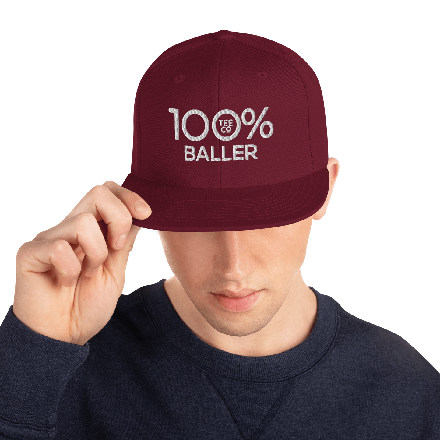 100% BALLER Snapback Baseball Hat - 100 Percent Tee Company