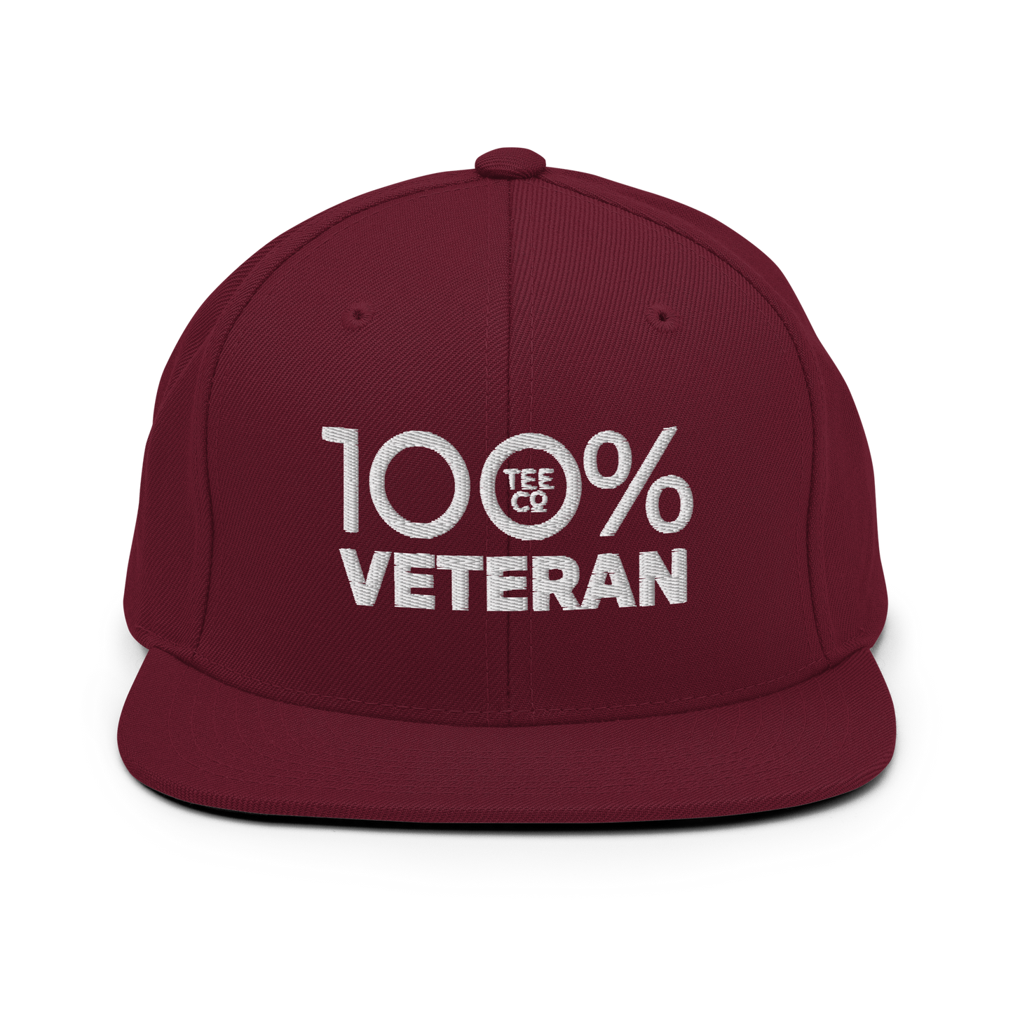 100% VETERAN Snapback Baseball Hat - 100 Percent Tee Company