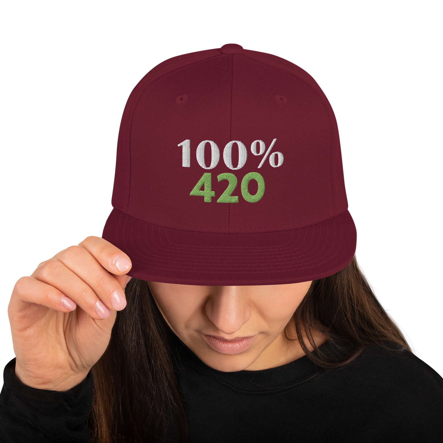 100% 420 Snapback Baseball Hat - 100 Percent Tee Company