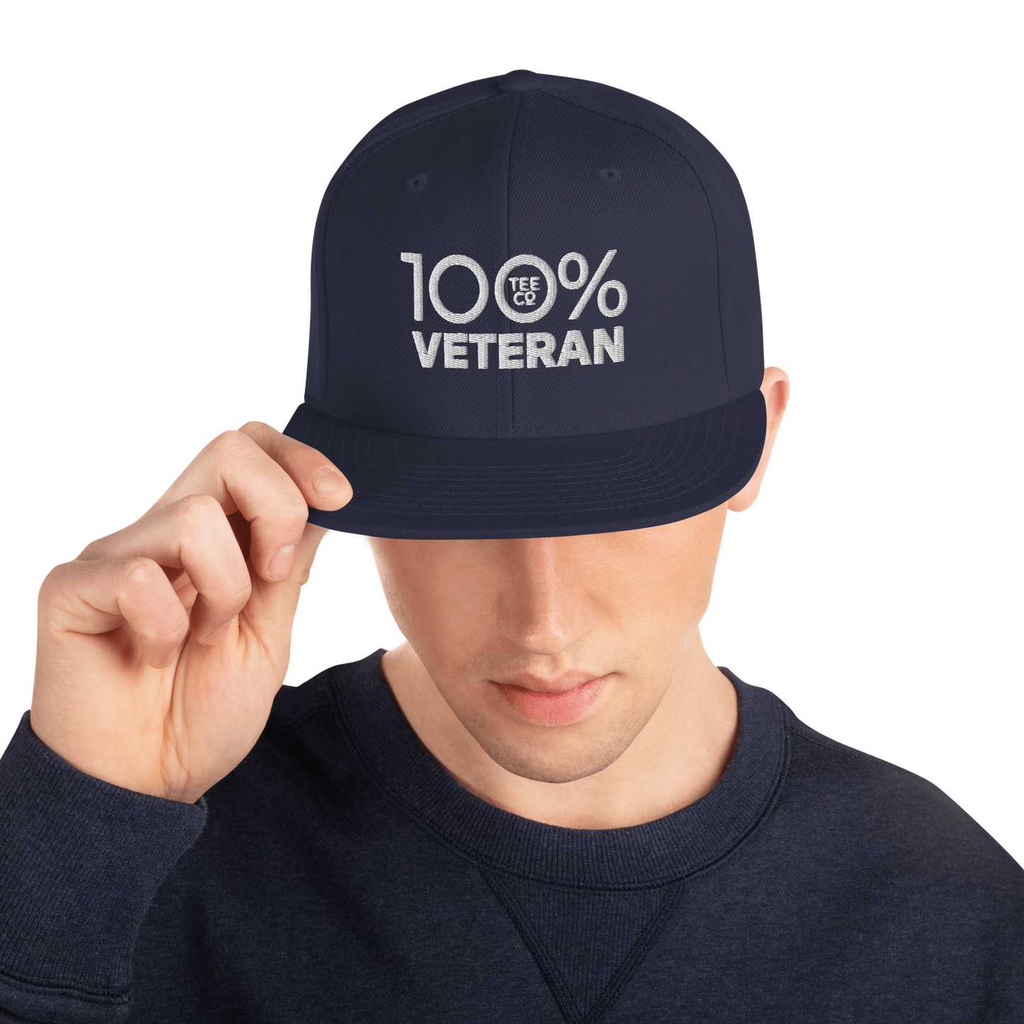 100% VETERAN Snapback Baseball Hat - 100 Percent Tee Company