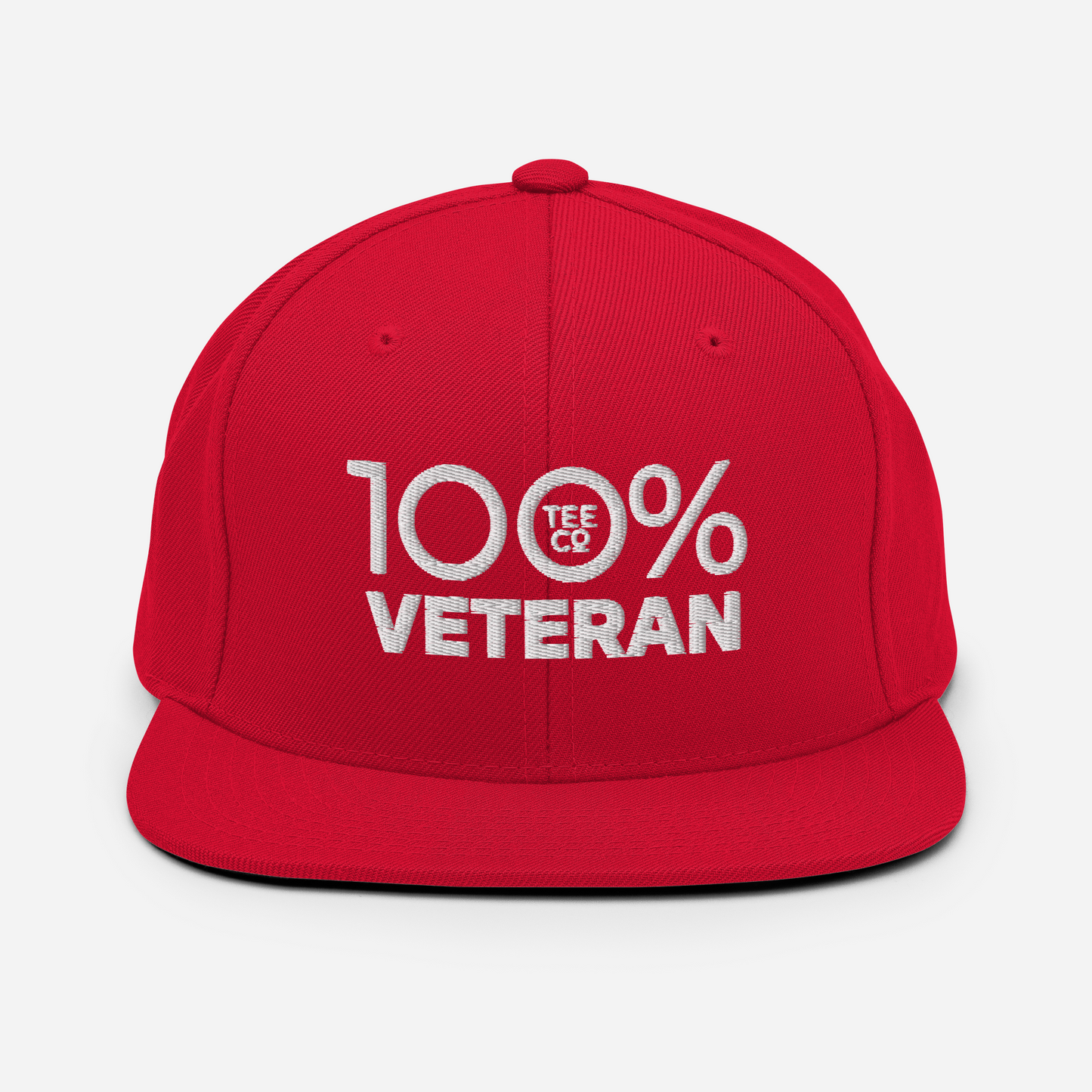 100% VETERAN Snapback Baseball Hat - 100 Percent Tee Company