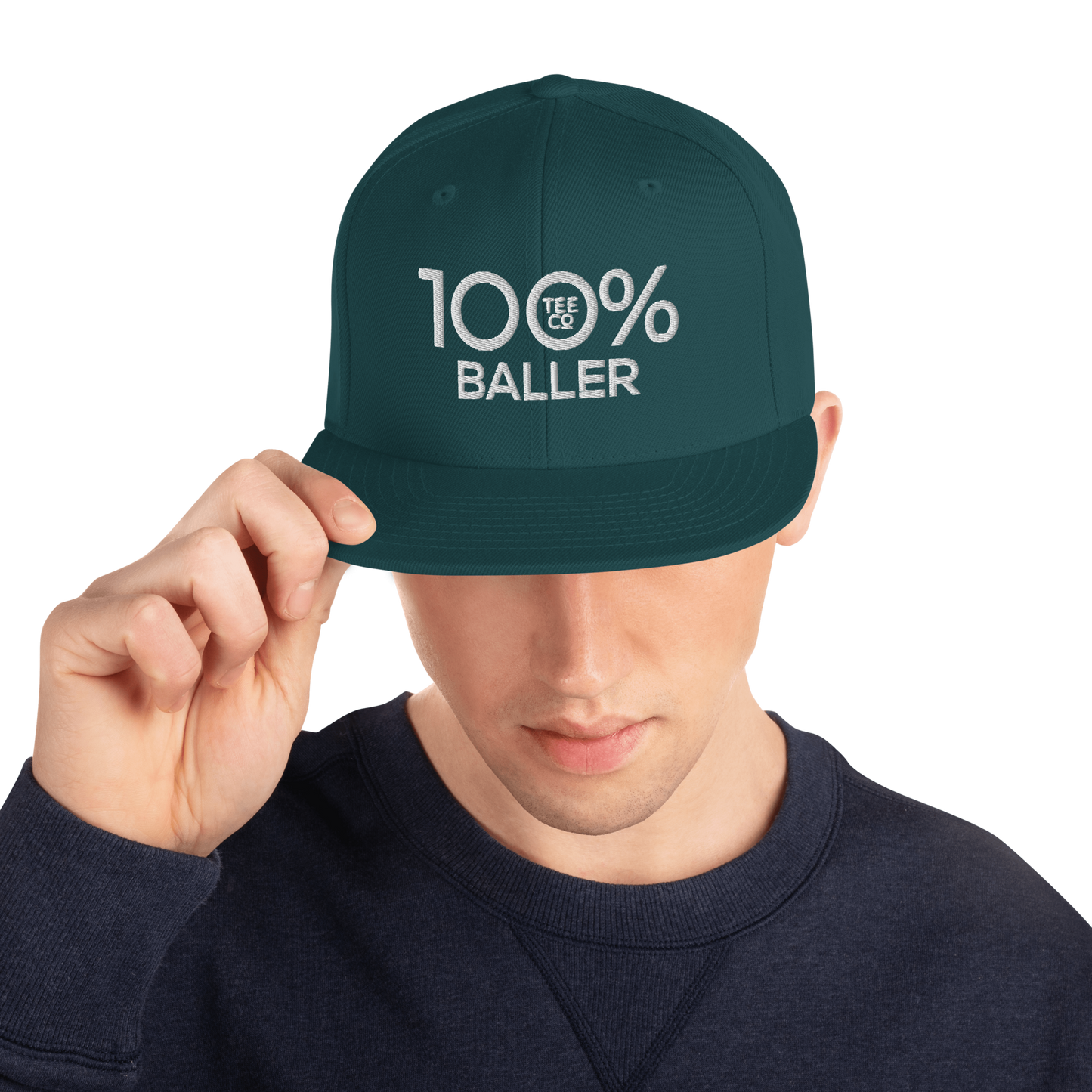 100% BALLER Snapback Baseball Hat - 100 Percent Tee Company