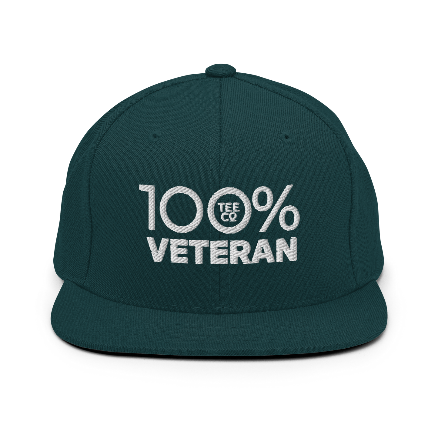 100% VETERAN Snapback Baseball Hat - 100 Percent Tee Company