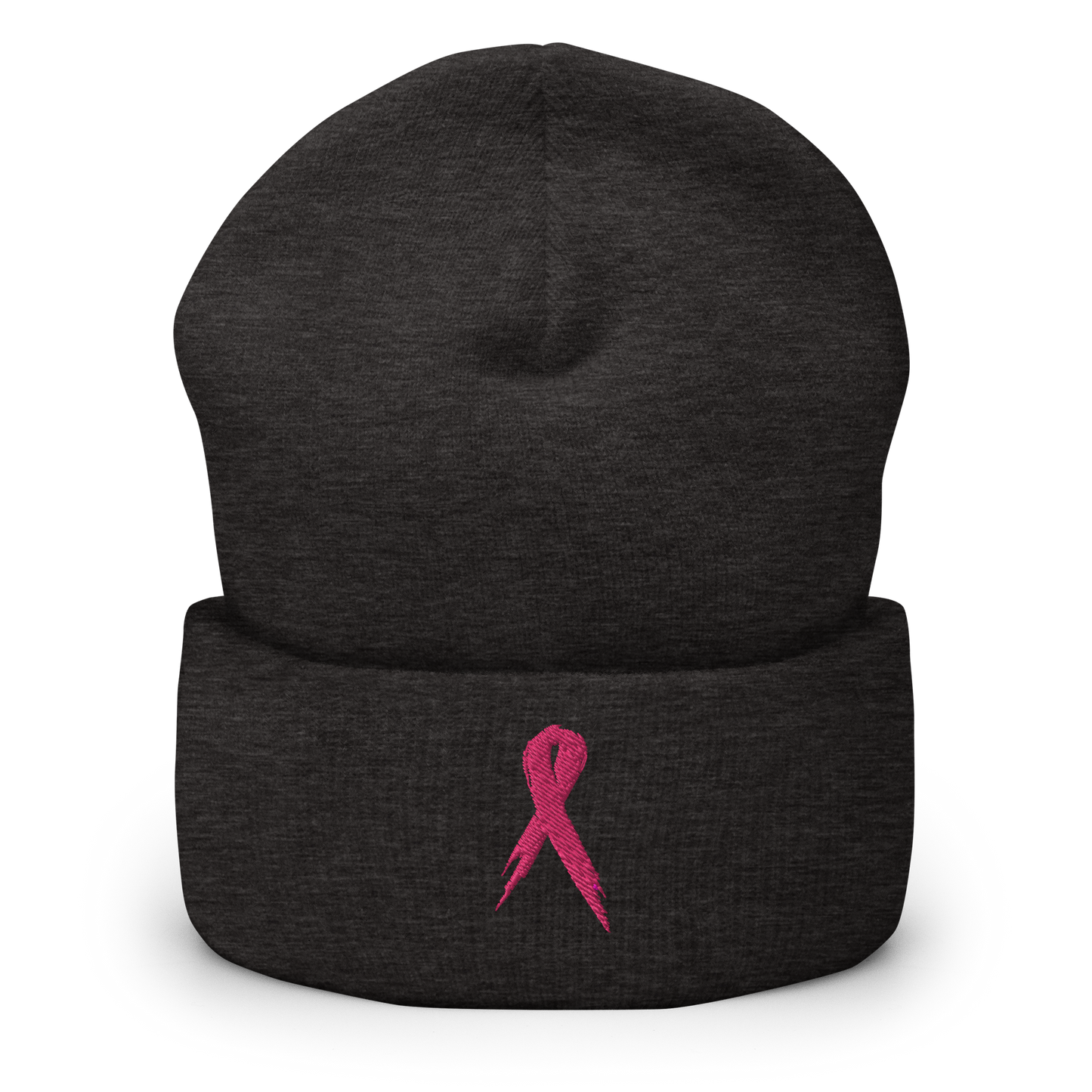 Breast Cancer Awareness Ribbon Cuffed Beanie