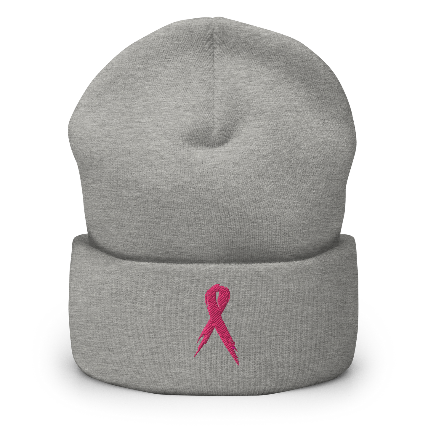 Breast Cancer Awareness Ribbon Cuffed Beanie