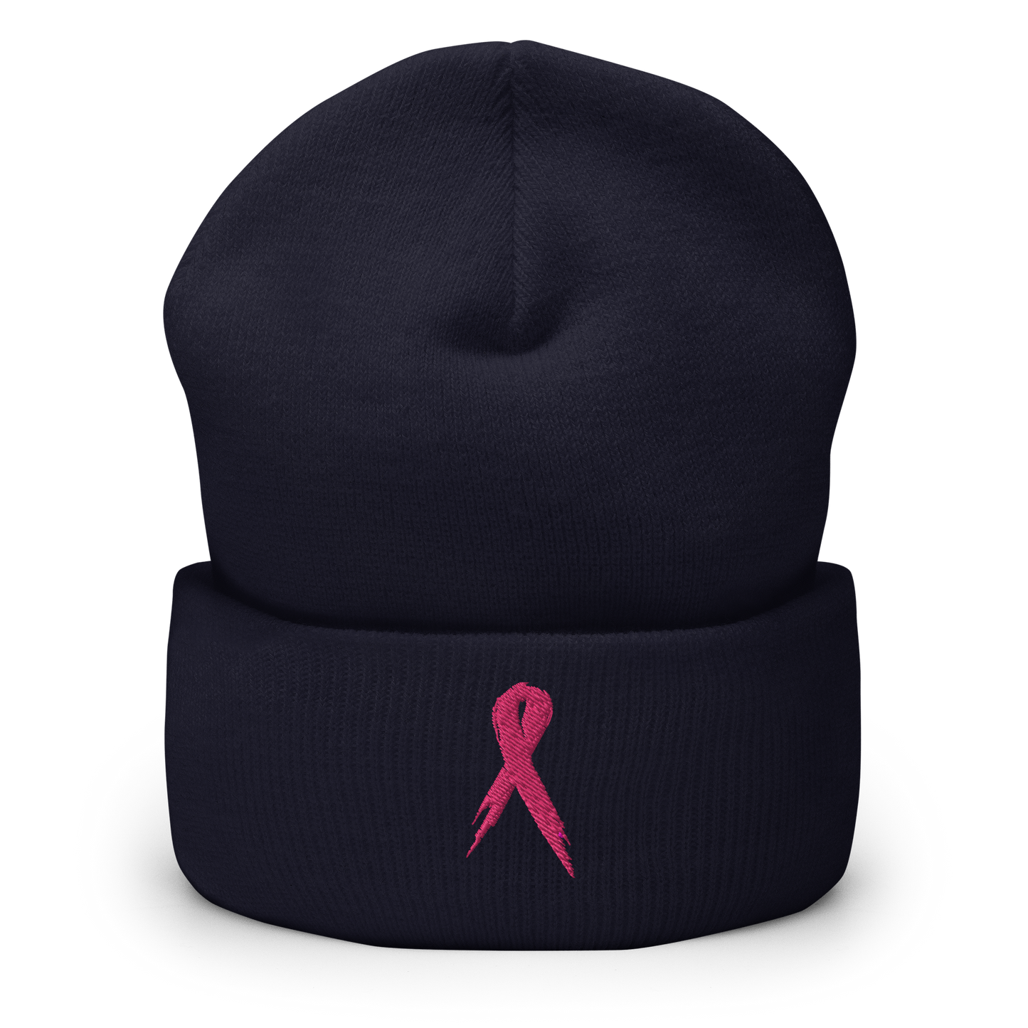 Breast Cancer Awareness Ribbon Cuffed Beanie