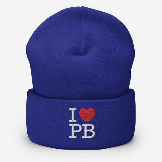 I Love PB (Pickleball) Cuffed Beanie