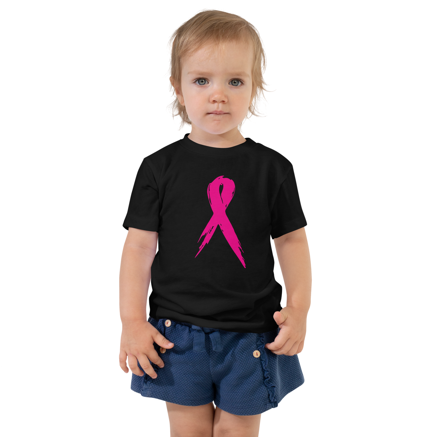 Breast Cancer Awareness Ribbon Toddler Short Sleeve Tee