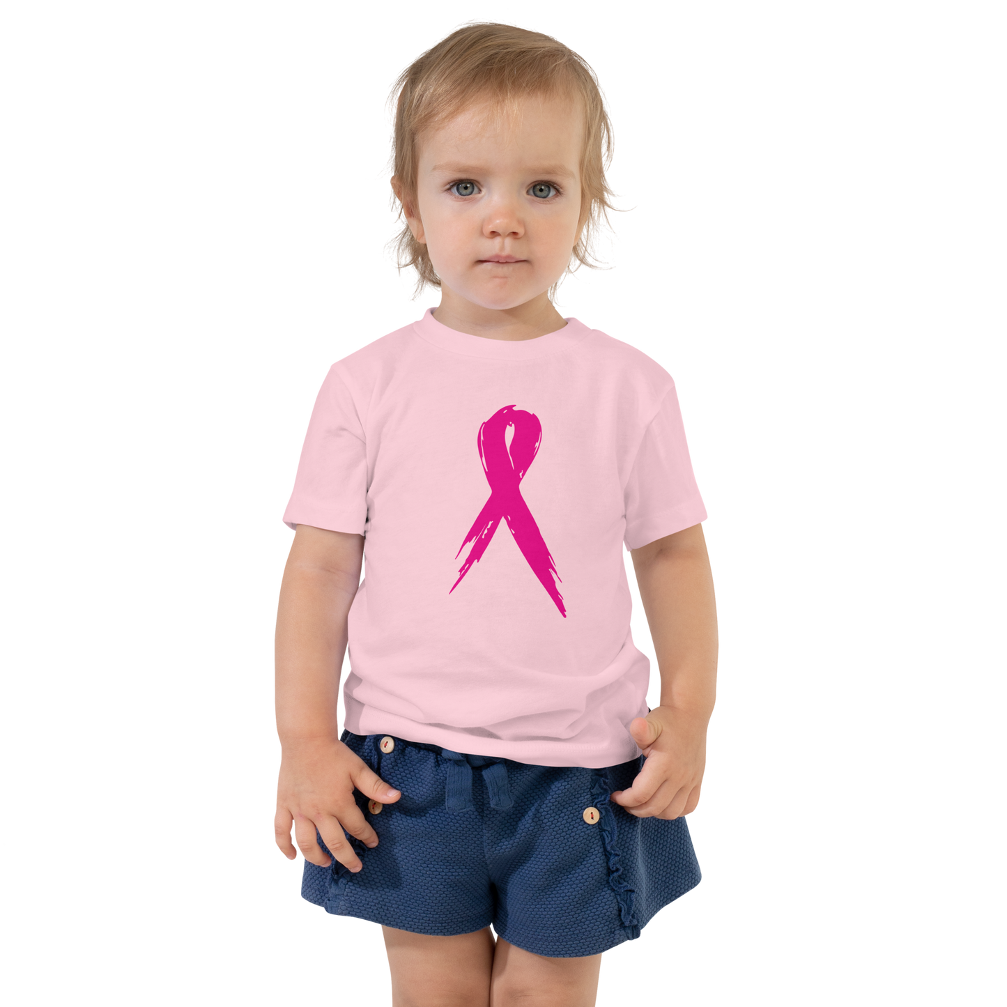 Breast Cancer Awareness Ribbon Toddler Short Sleeve Tee