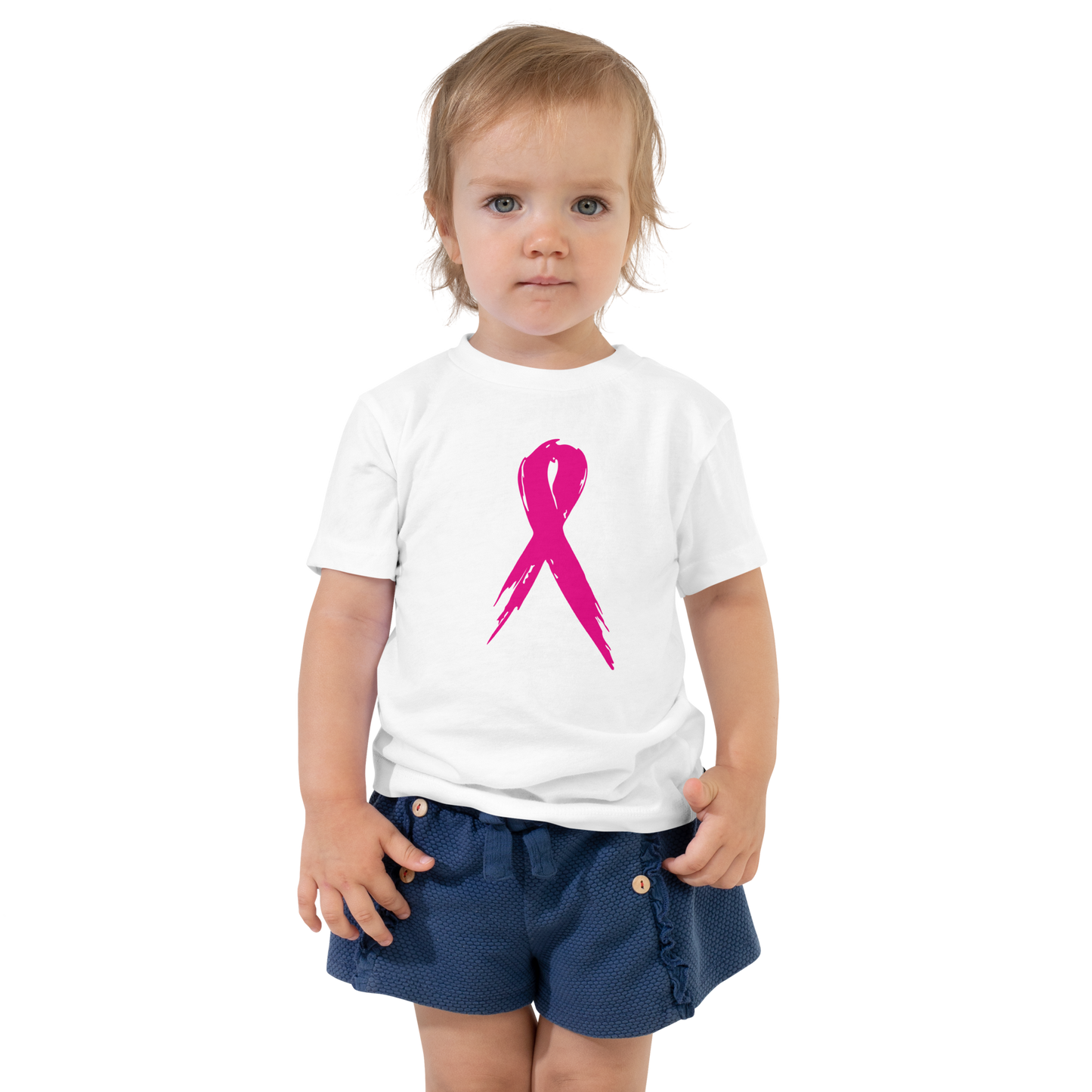 Breast Cancer Awareness Ribbon Toddler Short Sleeve Tee