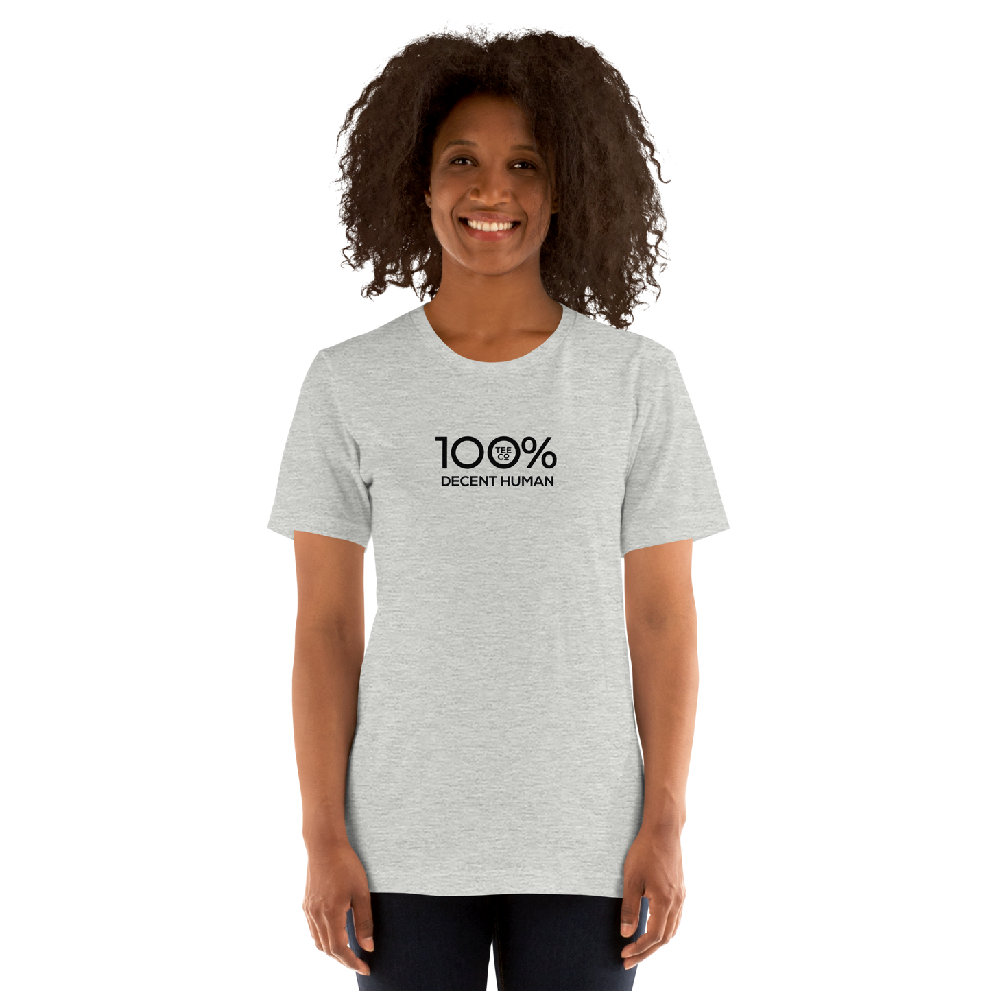 100% DECENT HUMAN Short-Sleeve Unisex Tee - 100 Percent Tee Company