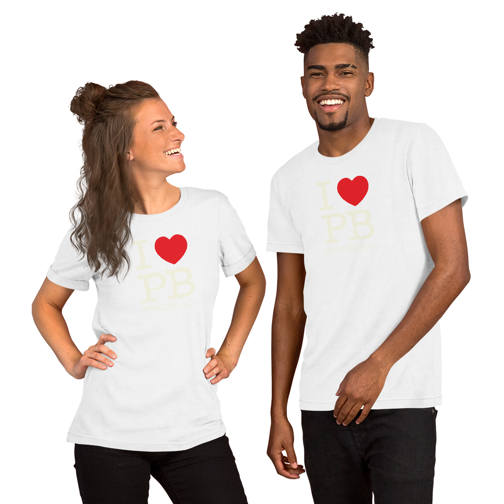 I Love PB (Pickleball) Unisex Tee Shirt