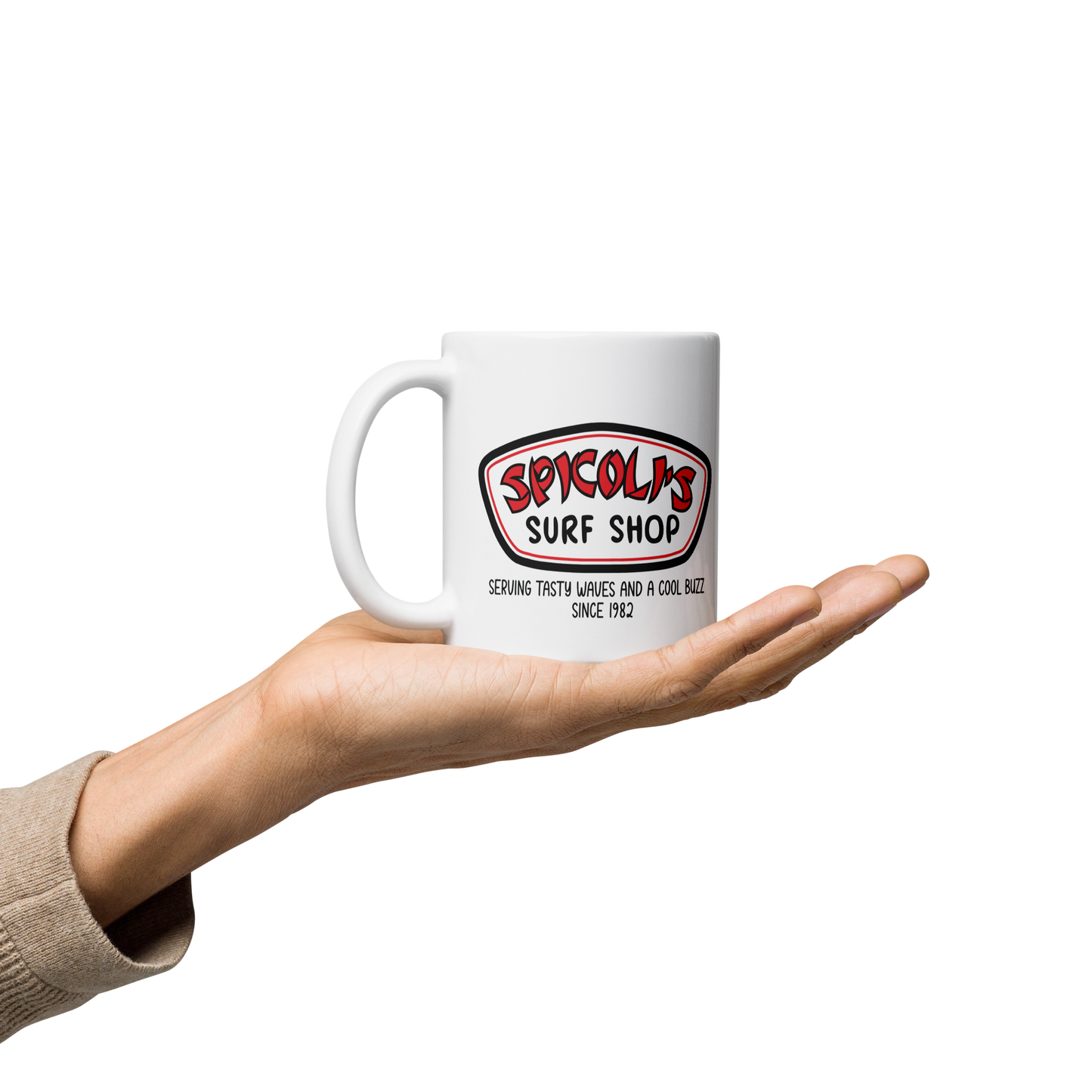 Spicoli's Surf Shop White Glossy Mug