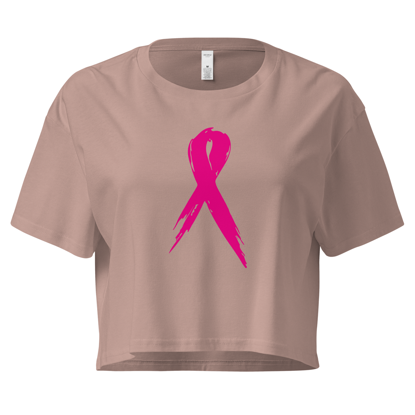 Breast Cancer Awareness Ribbon Women’s Crop Tee