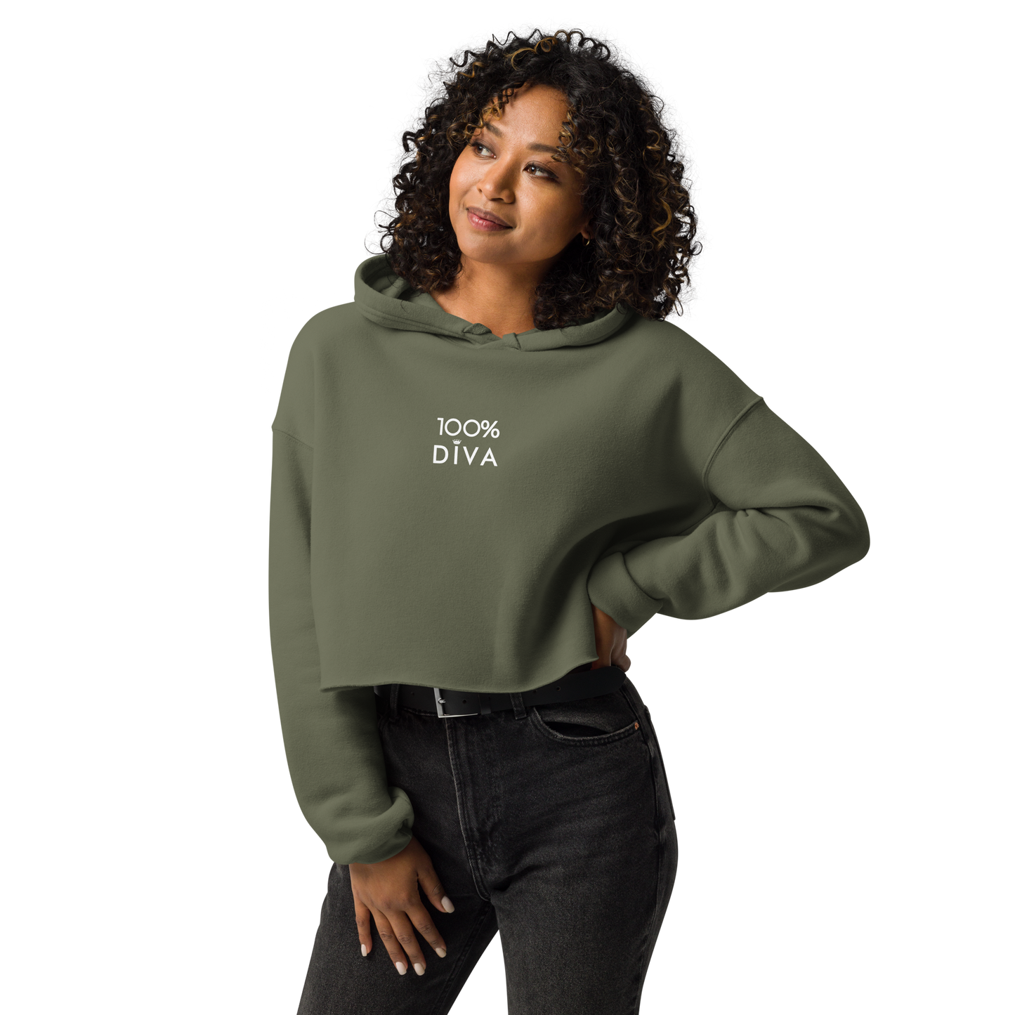 100% Diva Crop Hoodie