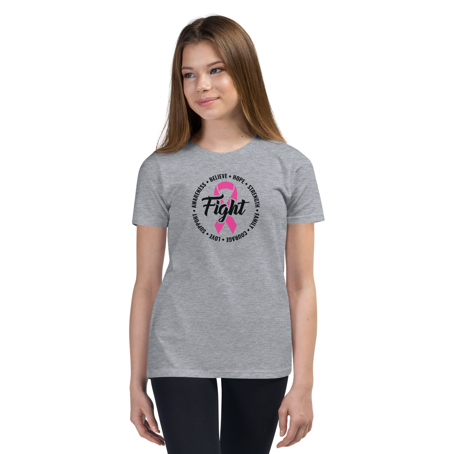 FIGHT Breast Cancer Youth Short Sleeve Tee Shirt