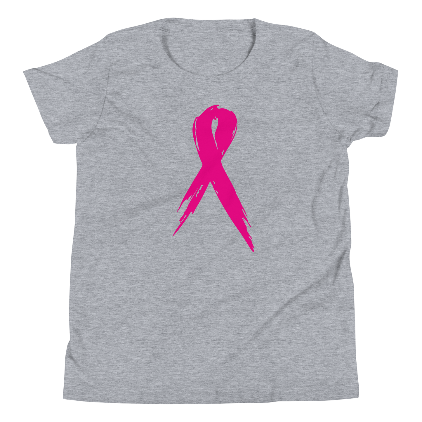 Breast Cancer Awareness Ribbon Youth Short Sleeve Tee Shirt
