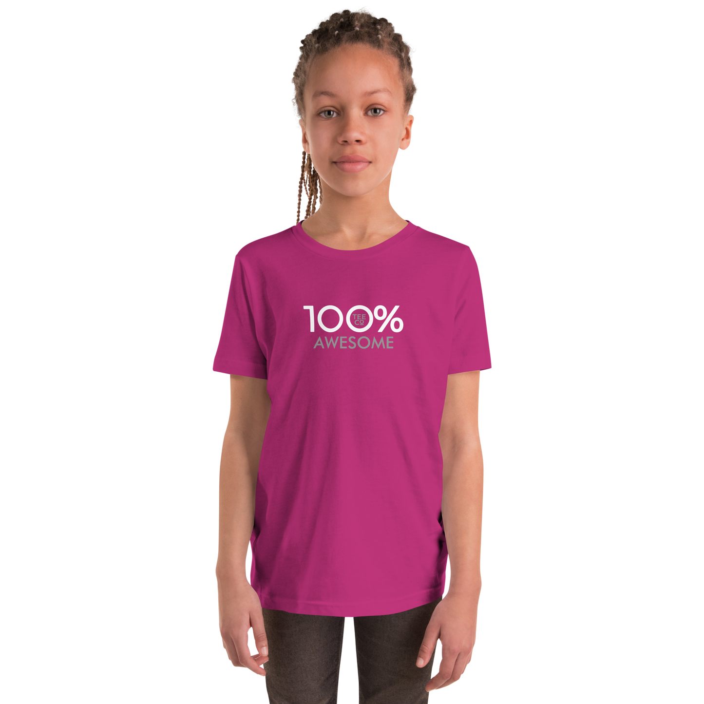 100% AWESOME Youth Short Sleeve Tee
