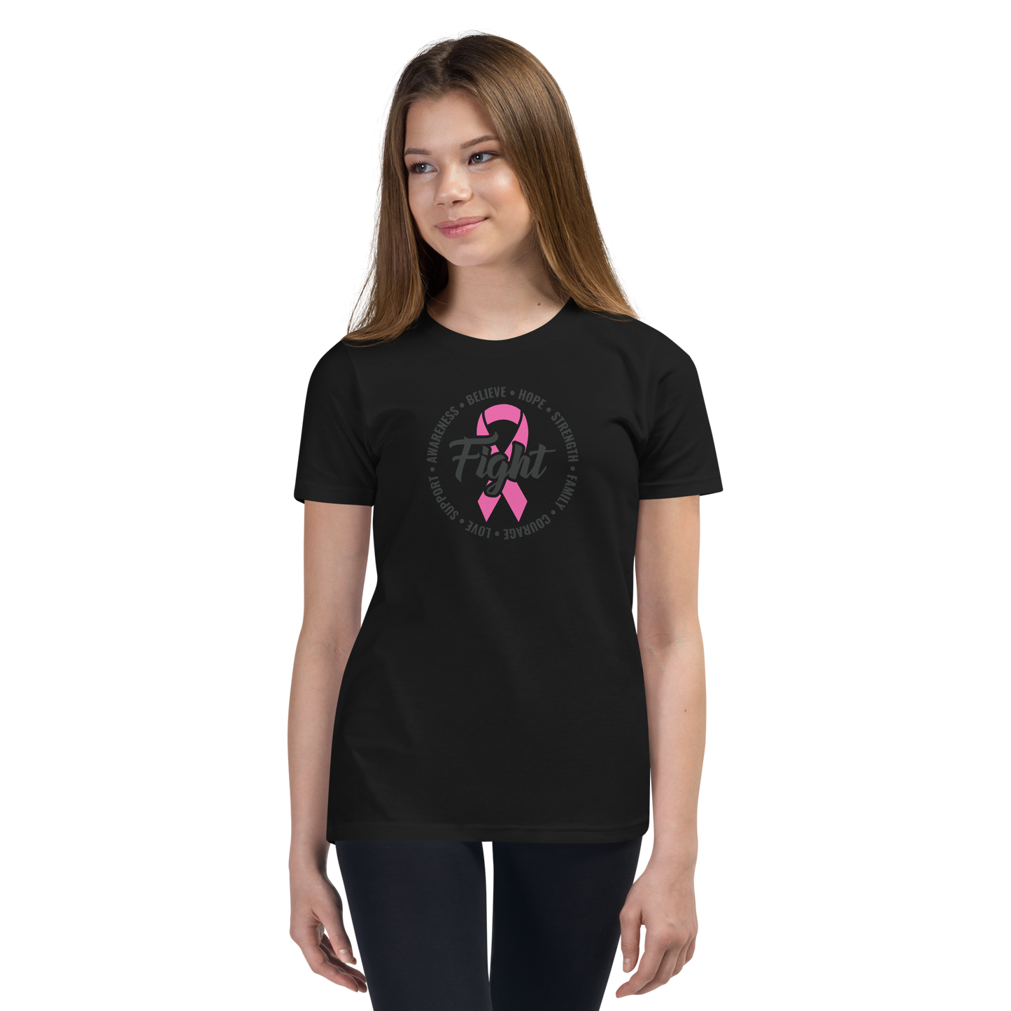FIGHT Breast Cancer Youth Short Sleeve Tee Shirt