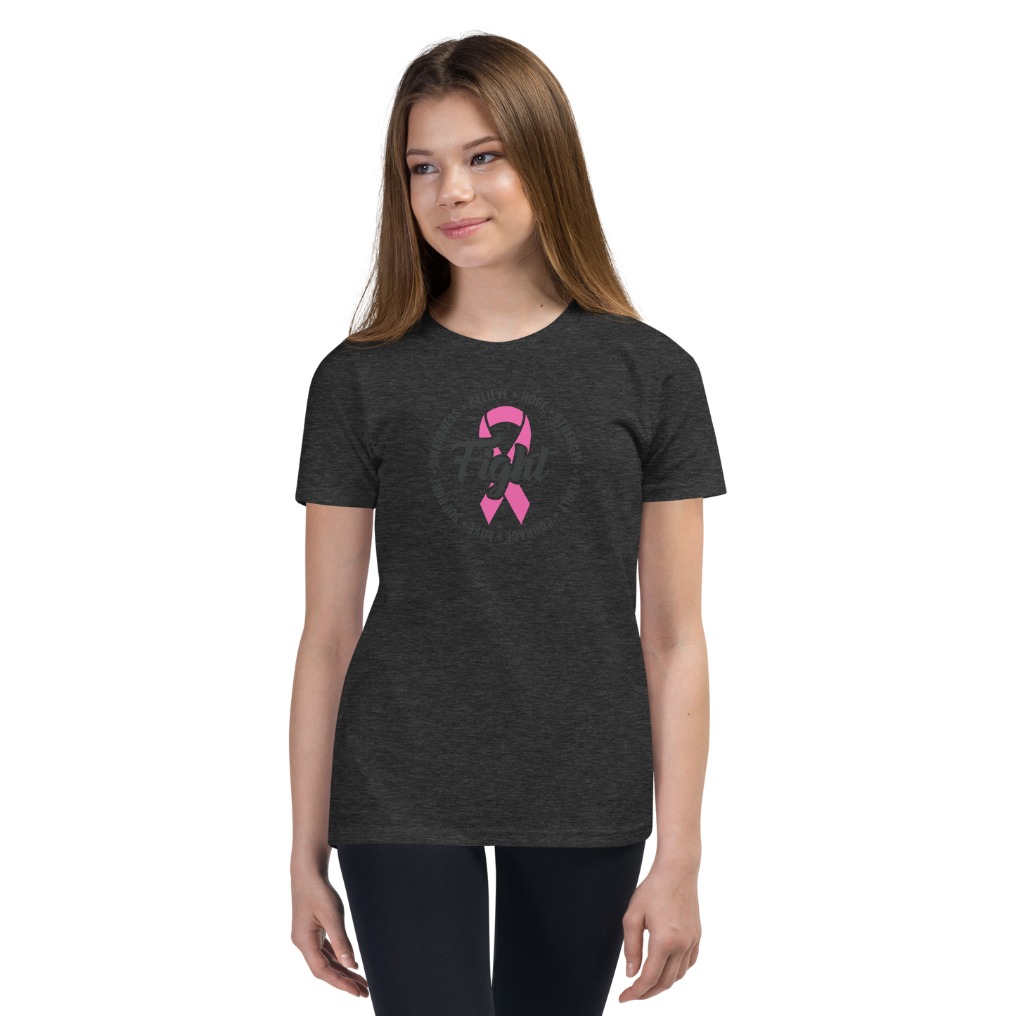 FIGHT Breast Cancer Youth Short Sleeve Tee Shirt