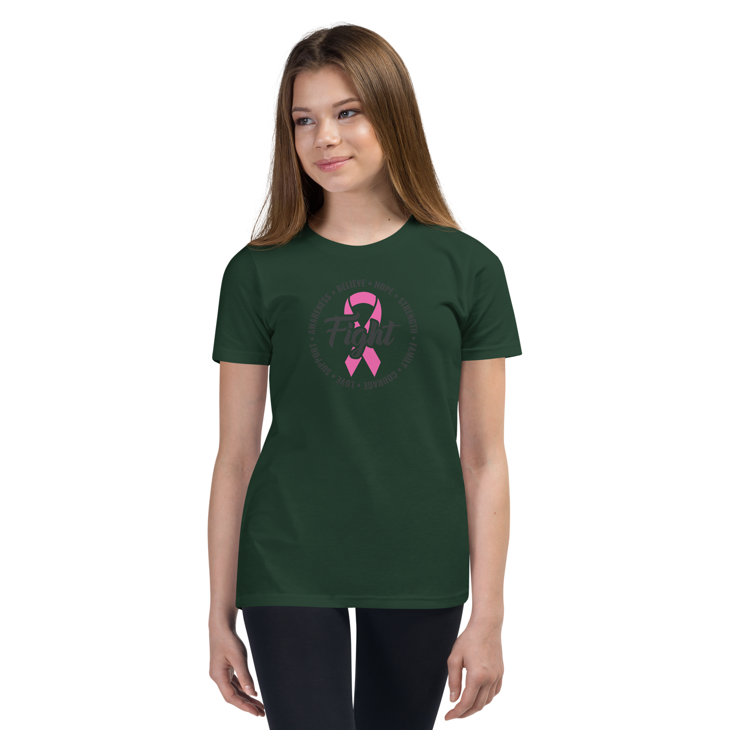 FIGHT Breast Cancer Youth Short Sleeve Tee Shirt