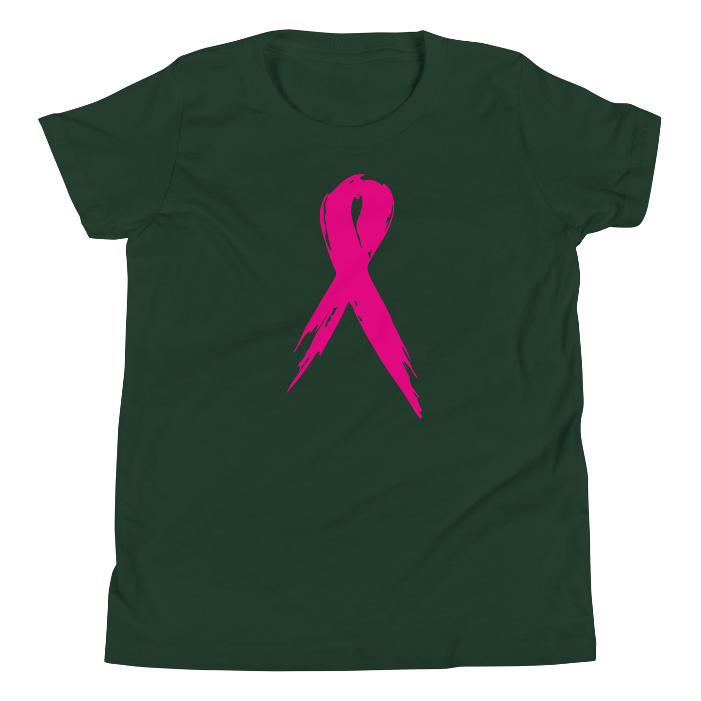 Breast Cancer Awareness Ribbon Youth Short Sleeve Tee Shirt
