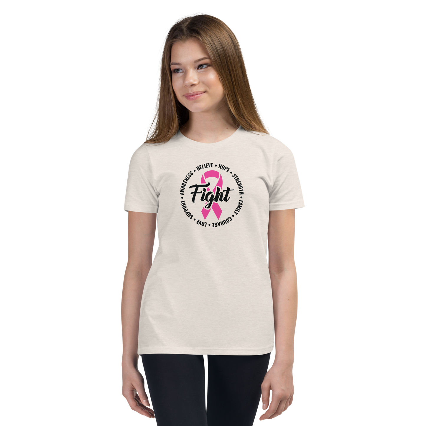 FIGHT Breast Cancer Youth Short Sleeve Tee Shirt
