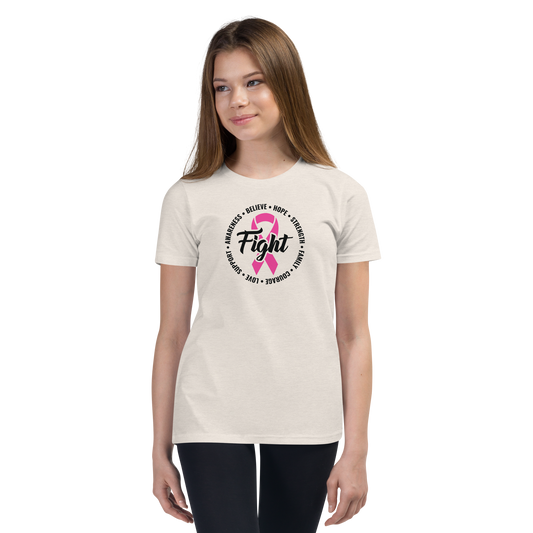 FIGHT Breast Cancer Youth Short Sleeve Tee Shirt