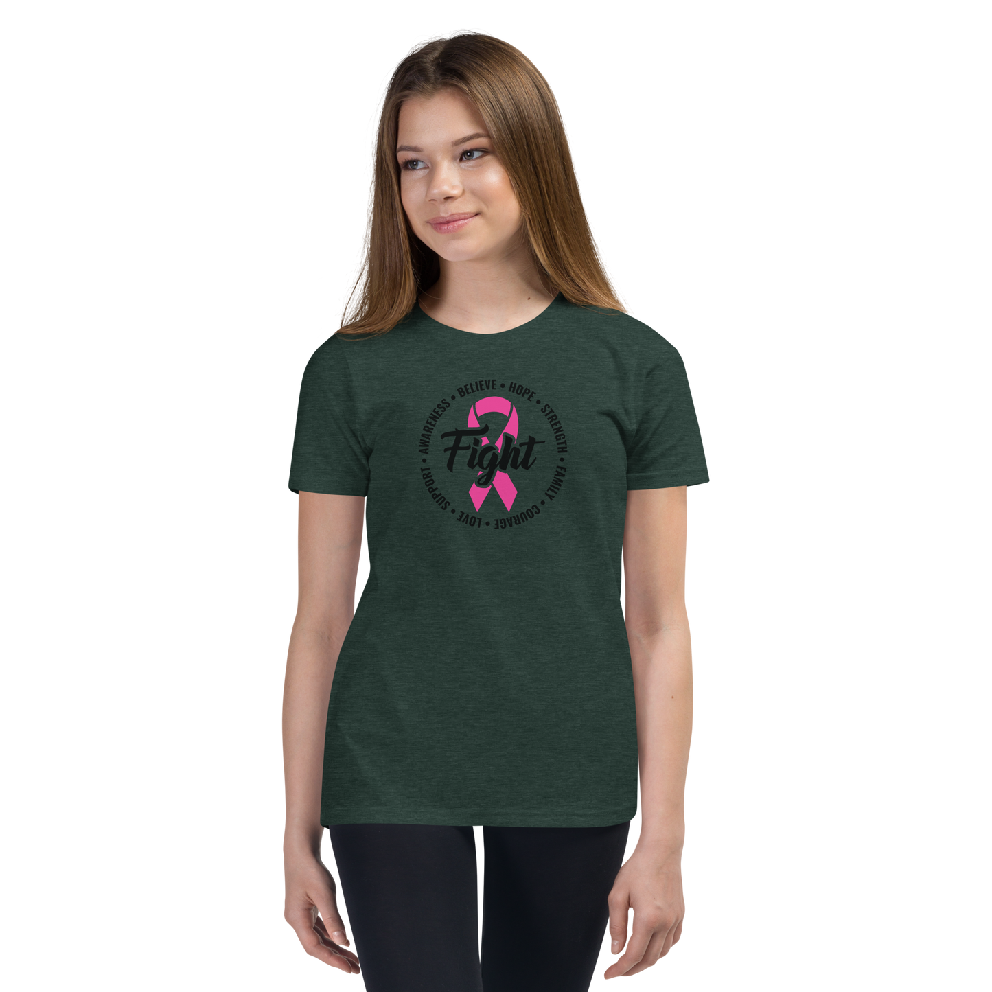 FIGHT Breast Cancer Youth Short Sleeve Tee Shirt