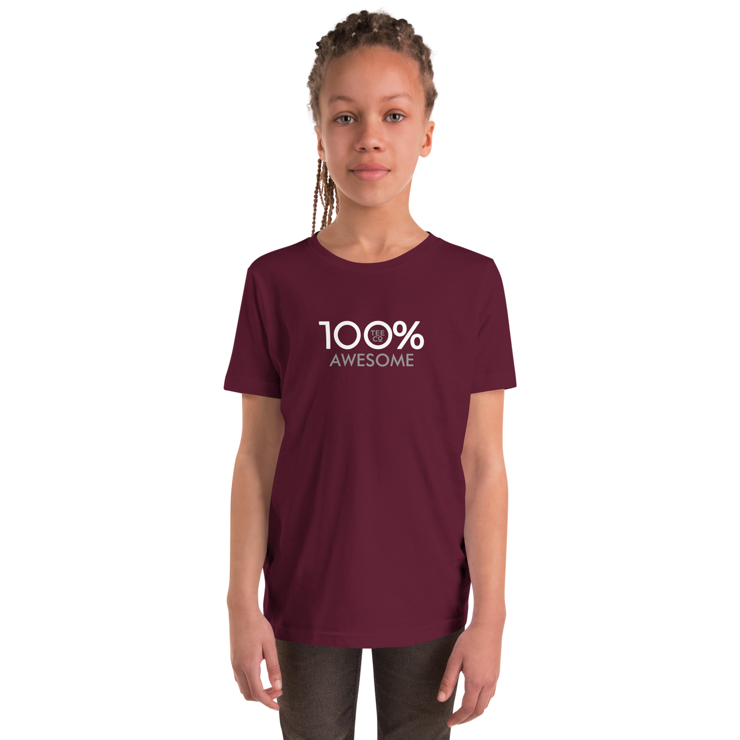 100% AWESOME Youth Short Sleeve Tee