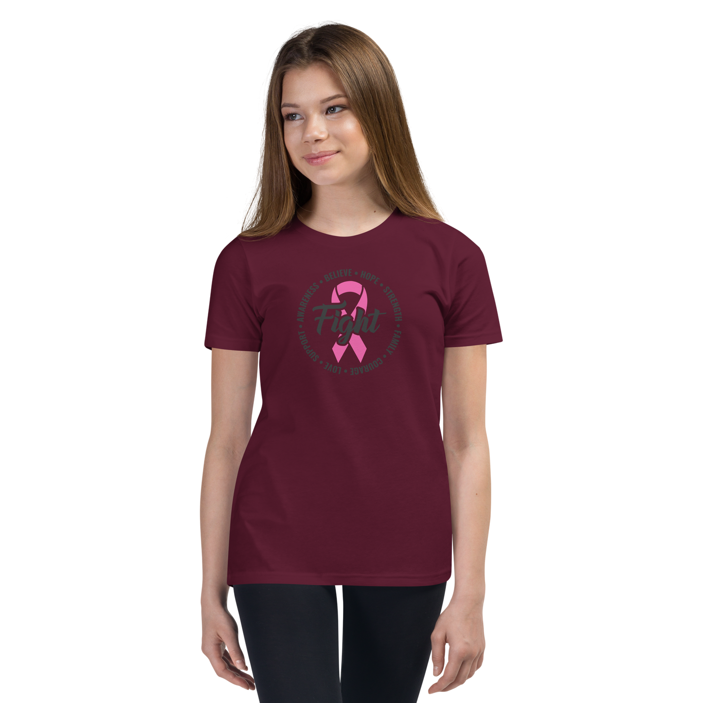 FIGHT Breast Cancer Youth Short Sleeve Tee Shirt
