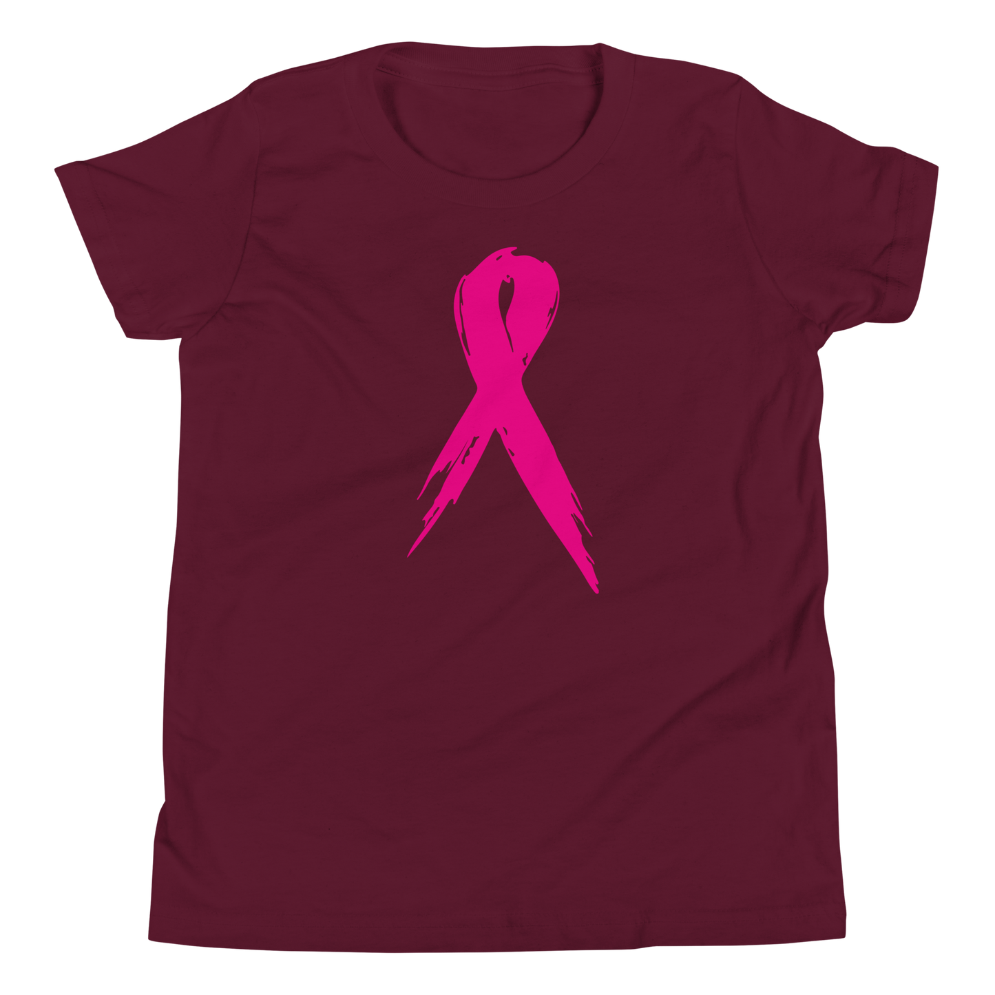 Breast Cancer Awareness Ribbon Youth Short Sleeve Tee Shirt