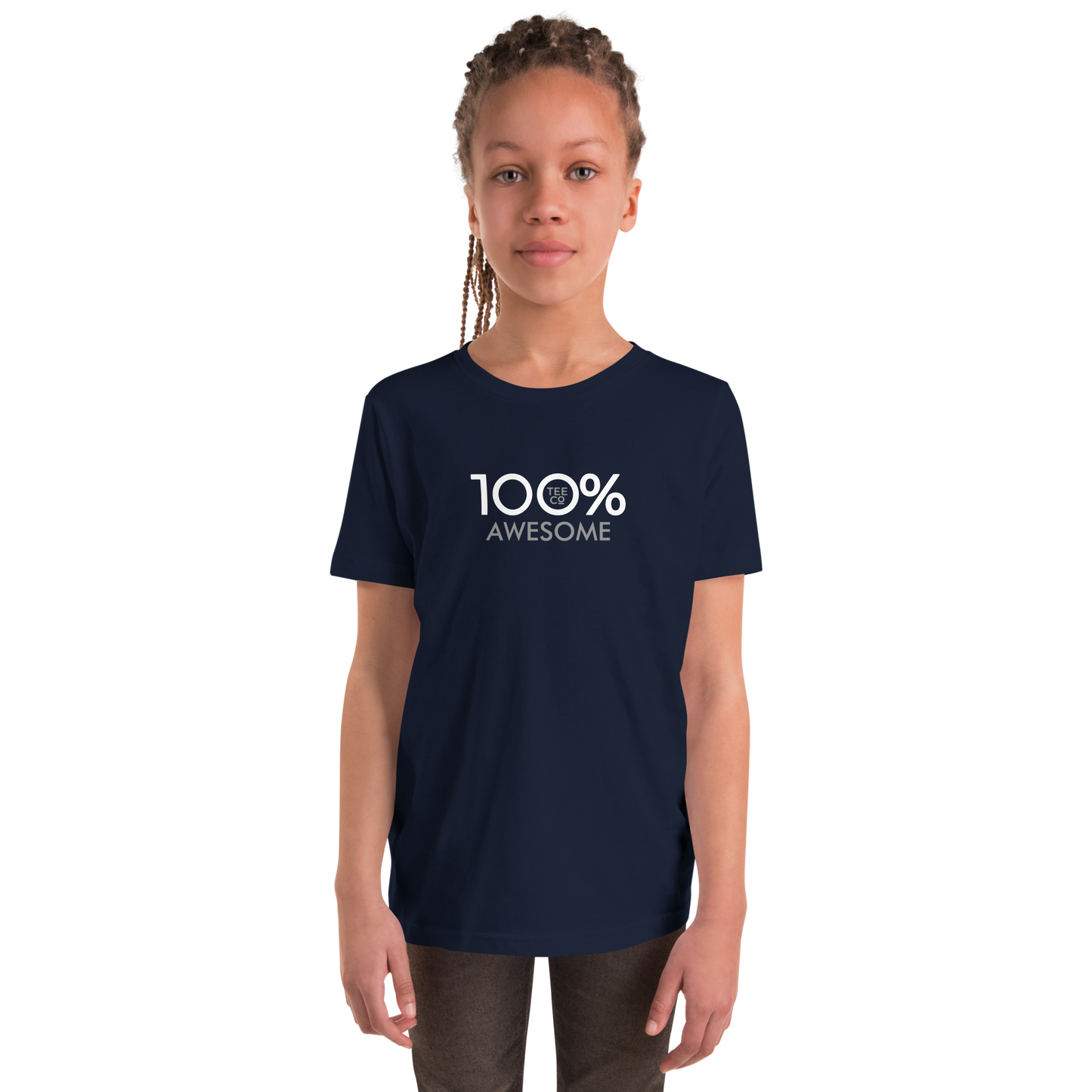 100% AWESOME Youth Short Sleeve Tee