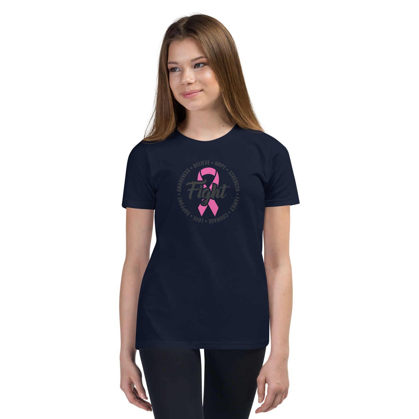 FIGHT Breast Cancer Youth Short Sleeve Tee Shirt