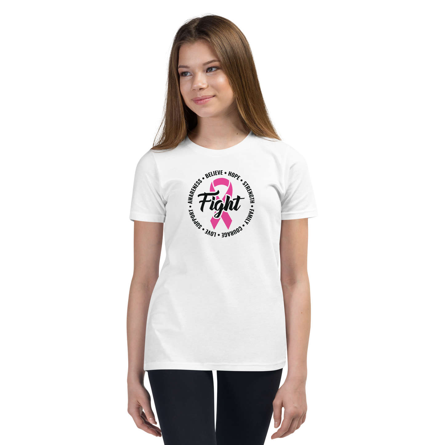 FIGHT Breast Cancer Youth Short Sleeve Tee Shirt