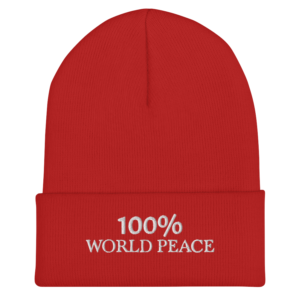 100% WORLD PEACE Cuffed Beanie