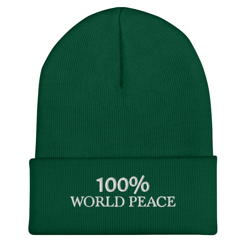100% WORLD PEACE Cuffed Beanie