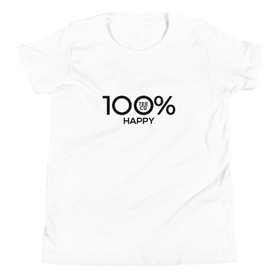 100% HAPPY Youth Short Sleeve Tee - 100 Percent Tee Company
