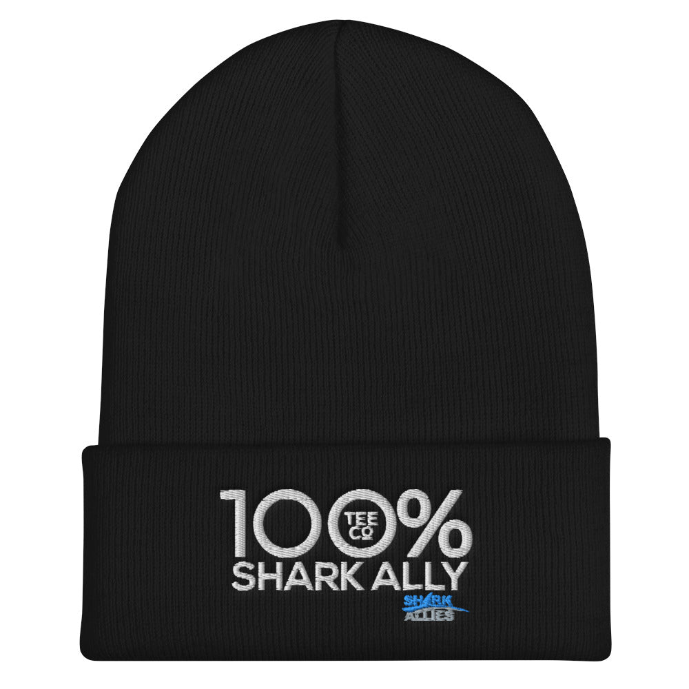 100% SHARK ALLY Cuffed Beanie to benefit Shark Allies - 100 Percent Tee Company