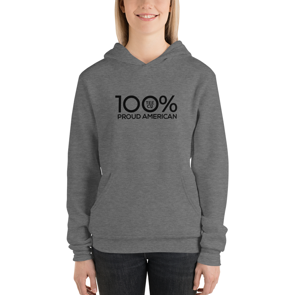100% PROUD AMERICAN Unisex Hoodie - 100 Percent Tee Company