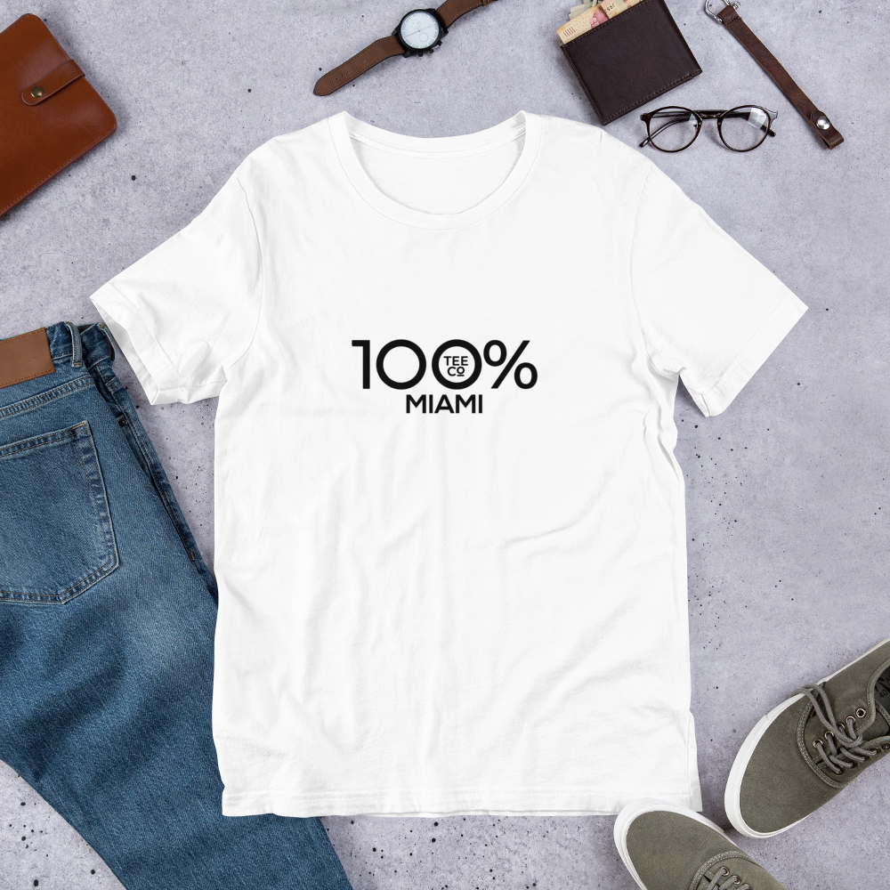 100% MIAMI Short-Sleeve Unisex Tee - 100 Percent Tee Company
