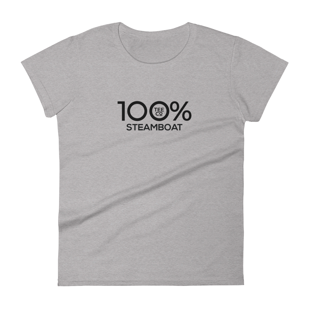 100% STEAMBOAT Women's Short Sleeve Tee - 100 Percent Tee Company