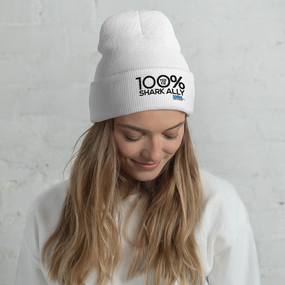 100% SHARK ALLY Cuffed Beanie to benefit Shark Allies - 100 Percent Tee Company