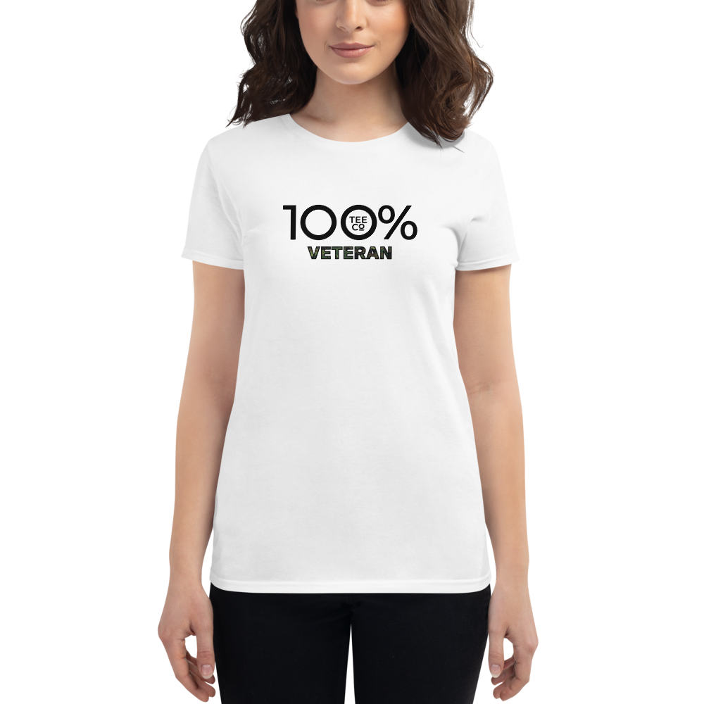 100% VETERAN Women's Short Sleeve Tee - 100 Percent Tee Company