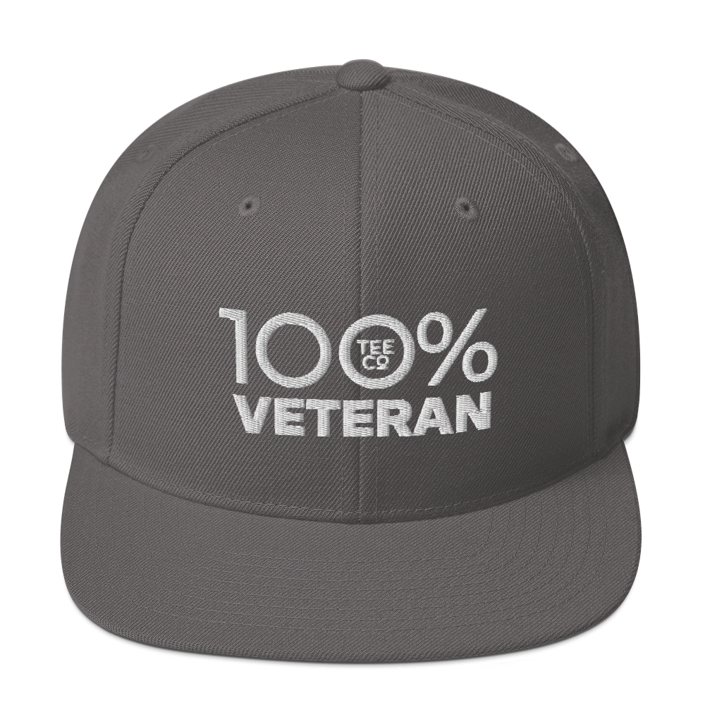 100% VETERAN Snapback Hat - 100 Percent Tee Company