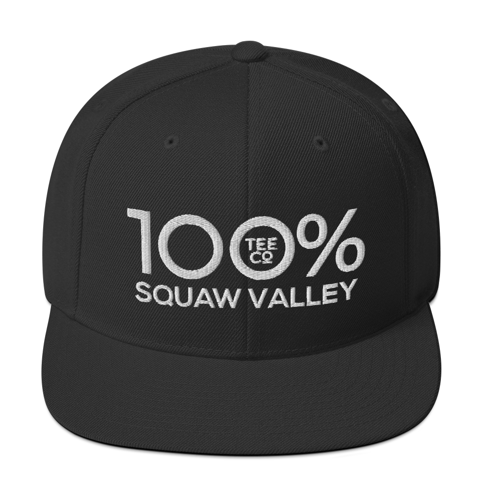 100% SQUAW VALLEY Snapback Hat - 100 Percent Tee Company