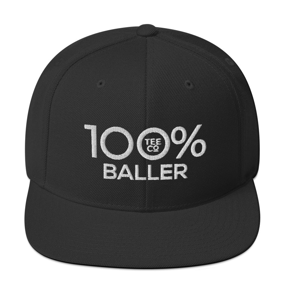 100% BALLER Snapback Hat - 100 Percent Tee Company