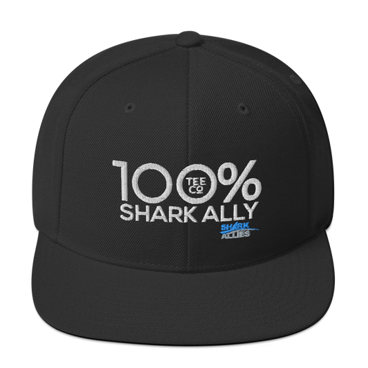100% SHARK ALLY Snapback Baseball Hat to benefit Shark Allies - 100 Percent Tee Company