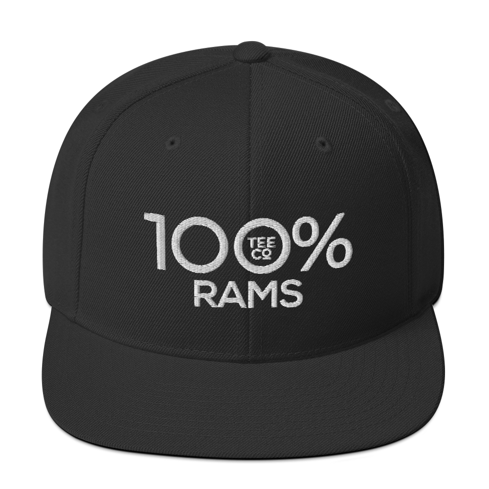 100% RAMS Snapback Hat - 100 Percent Tee Company