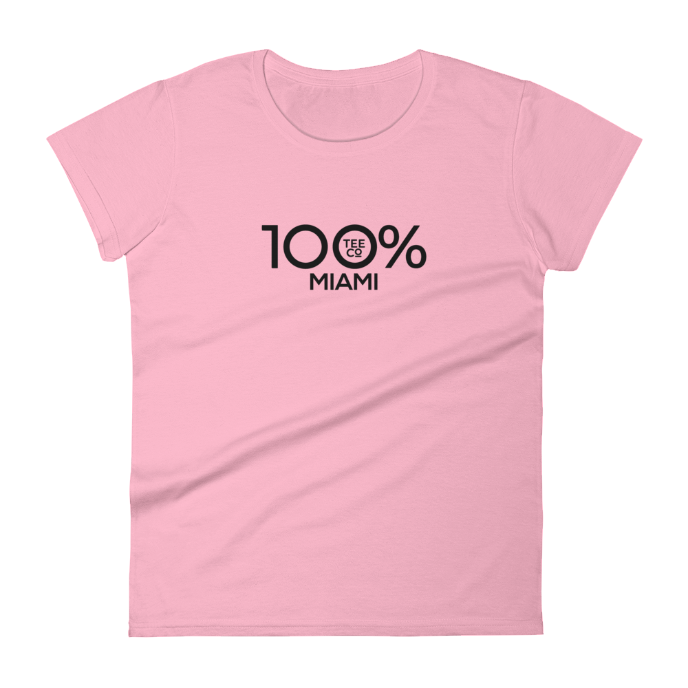 100% MIAMI Women's Short Sleeve Tee - 100 Percent Tee Company